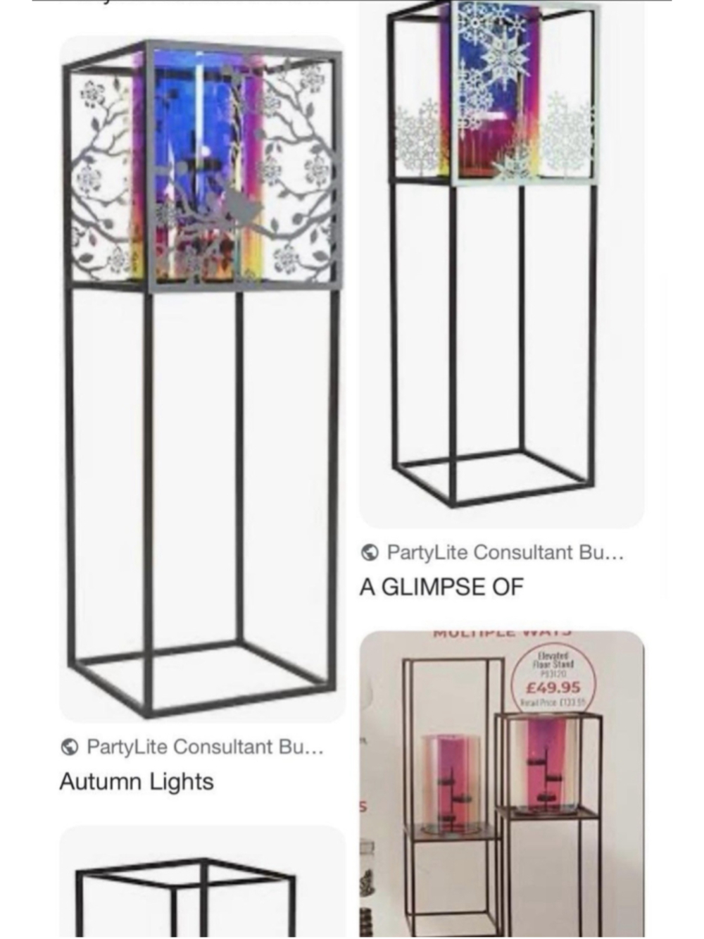 Partylite Candle Holder Elevated Floor Stand NIB Decorative Floor Stand Panels